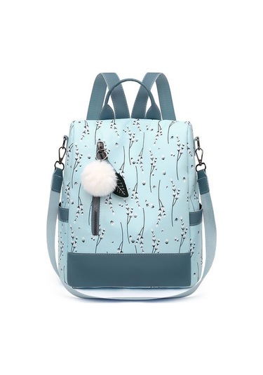 Kadınlar İçin Yeni Baskı Çiçekli Sırt Çantası Moda Saç Yumağı Sırt Çantası Büyük Kapasiteli Öğrenci Kitap Çantaları Rahat Seyahat Çantası Purple Mor