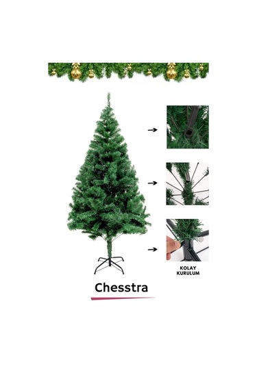 Kutulu Ayaklı Süsleme Seti Yılbaşı Çam Ağacı Renkli Işığı Yeni Yıl Süsleri Noel Paket 90 Cm 80 Dal Standart