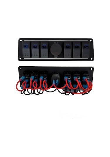 Shuıvan Switch Panel 6'lı Usb Qc 3.0 Pd Voltmetre Kontrol Paneli-1741