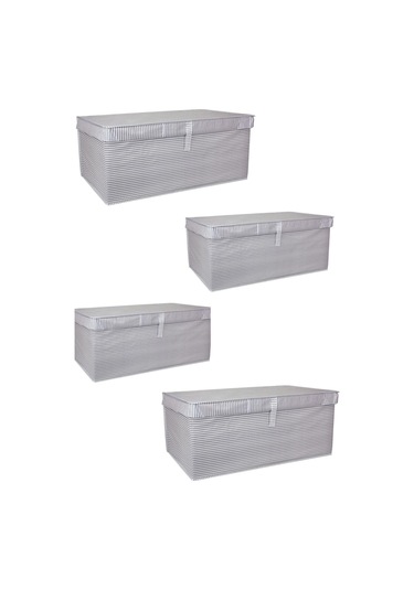Alas Çok Amaçlı Hurç Kutu Mega Plus Gri Çizgili 4'Lü
