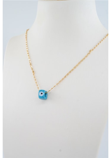 Kadın Cam Nazar Boncuklu Kolye - ALTIN Gold