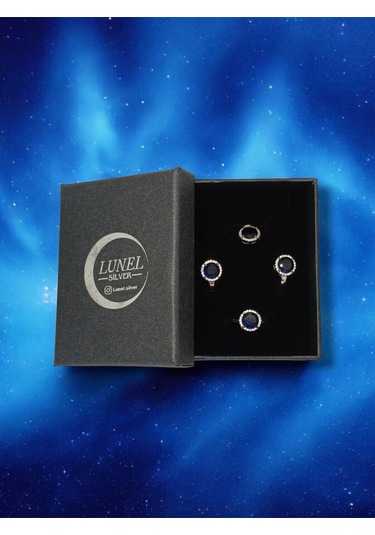 Elmas Kesim Taşlı Gümüş Takı Seti - Kolye Ucu, Küpe Ve Yüzük Şık Ve Göz Alıcı Tasarım Gümüş