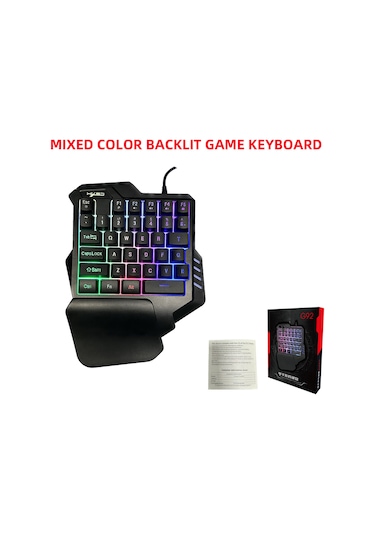 Xindoker "35 Tuşlu Renkli Aydınlatmalı Tek Elle Oyun Klavyesi - Usb Bağlantılı Ve Makro Kayıt Özellikli"