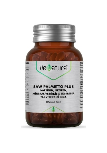 Venatura Saw Palmetto Plus L-Arjinin Likopen Mineral Ve Bitki Ekstreleri 60 Kapsül