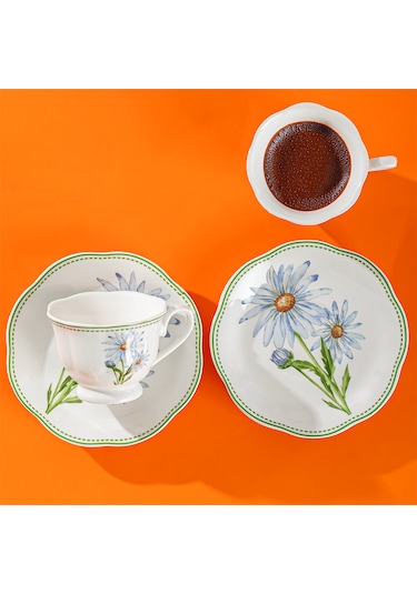 Perotti De Flore 2 Kişilik 4 Parça Porselen Kahve Fincan Takımı