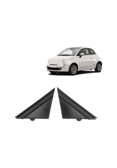 Lemestar Fıat 500 2012-2017 Kapı Ayna Bayrak Kapakları - Siyah Abs Malzeme, Dayanıklı Ve Kolay Montaj