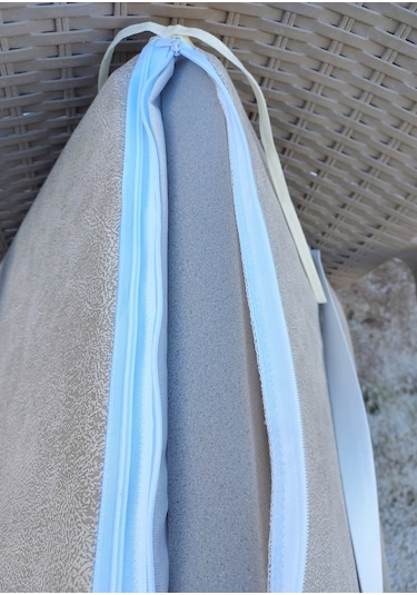 6 Adet Rattan Arkalıklı Sandalye Minderi Kalınlık 4cm -primer Bej Bej