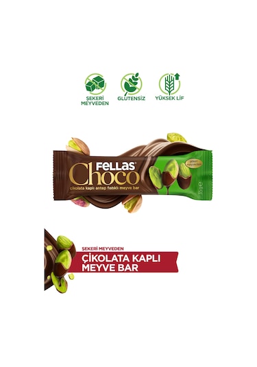Choco - Çikolata Kaplı Antep Fıstıklı Meyve Bar 35 G X 12 Adet