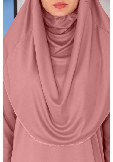 Tek Parça Namaz Elbisesi Gül Kurusu-20991 Gül Kurusu