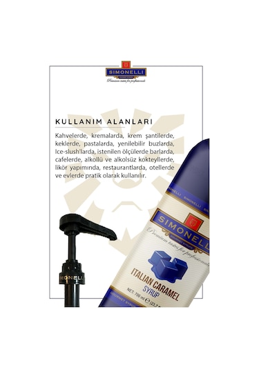 Simonelli Kahve Şurubu İtalyan Karamel Aromalı 70 CL + Pompa Sımonellı