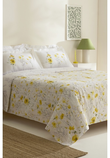 Karaca Home Rosella %100 Pamuk Çift Kişilik Nevresim Takımı Sarı Sarı