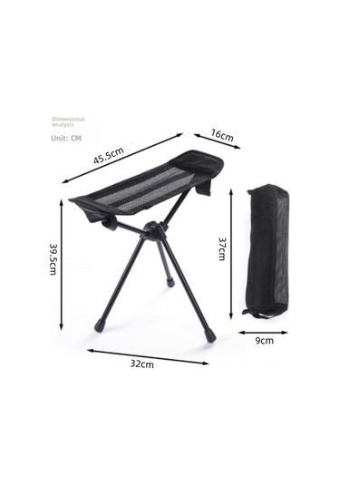 Skycity Siyah Çift Fonksiyonlu Katlanabilir Aydıncı Sandalye - Dış Mekan Kamp Malzemesi Ayaküstü Ve Sandalye Kullanıma Uygun Siyah