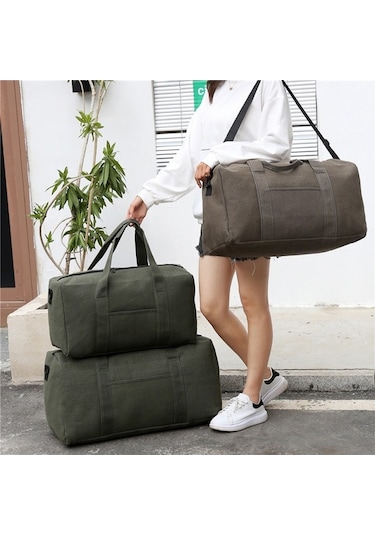 Willowhaven Küçük Boy Kaki Renk Hafif Dayanıklı Bez Seyahat Çantası Haki