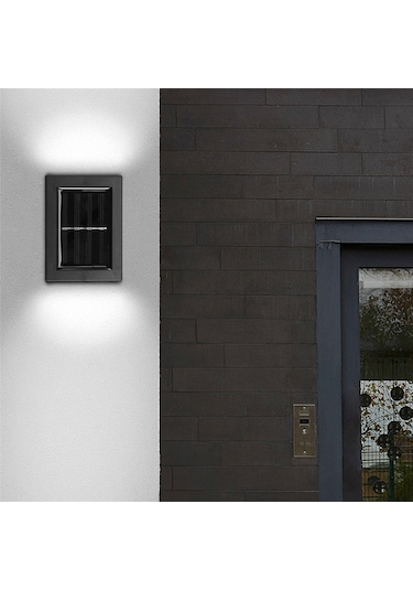 Açık Bahçe Güneş Duvar Işıkları Yukarı Ve Aşağı Su Geçirmez Duvar Işıkları, A Siyah