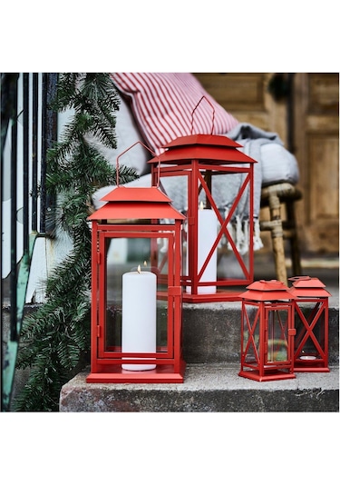 Ikea Vınterfınt Fener Parlak Kırmızı 22 Cm