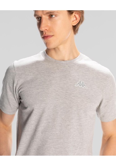 Kappa Logo Serenity Erkek Gri Regular Fit Tişört Siyah