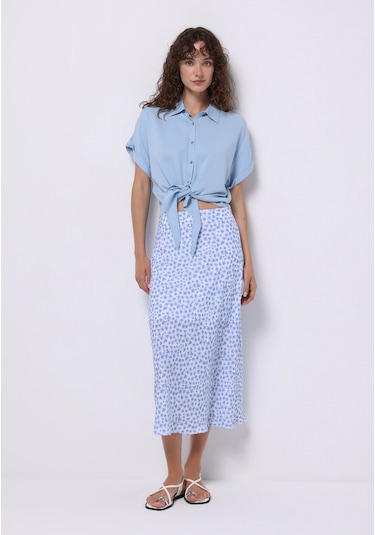 Colins Midi Baskılı Fermuarlı Kadın Mavi Etek Cl1075036 Q1.v1 Ble Mavi Colins Midi Baskılı Fermuarlı Kadın Mavi Etek Cl1075036 Q1.v1 Ble Mavi