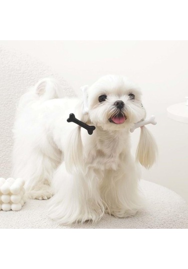 M-pets Glam Kemikli Kedi Ve Köpekler İçin Aksesuar Toka Siyah Ve Beyaz Siyah