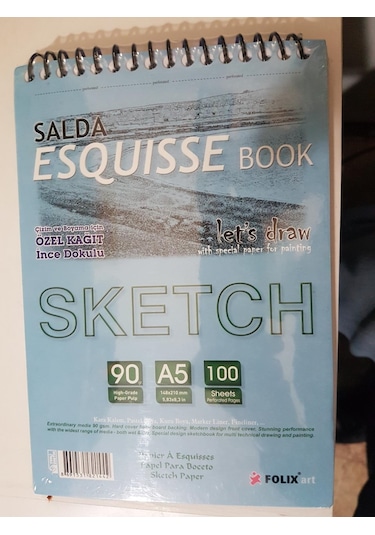 Sketchbook Salda A5 Spiralli 90 G Salda 100 Yaprak Eskiz Defteri