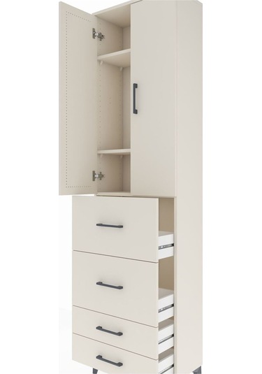 Arges Dolap 3 Raflı 4 Çekmeceli 2 Kapaklı 60x30x221 Aytaşı-aytaşı Aytası