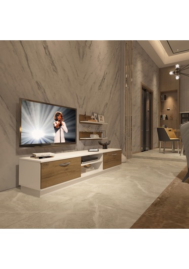 Decoraktiv Eko 4b Mdf Dvd Tv Ünitesi Tv Sehpası Beyaz - Pera