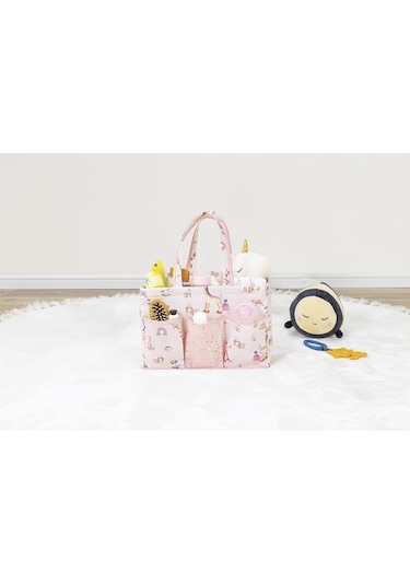 Mbois Baby Kullanımı Kolay Desenli Taşınabilir Bakım Çantası Pembe 769872317042 Pembe