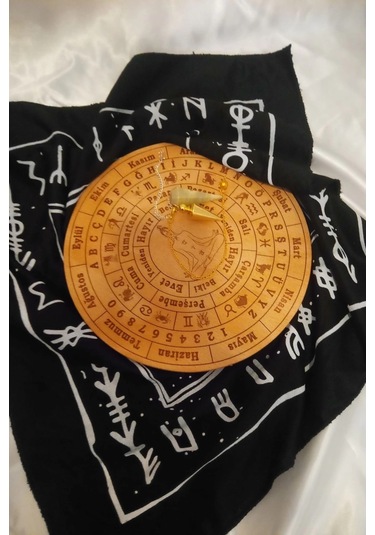 Pandül Sarkaç Tahtası Türkçe Ahşap Sarkaç Örtüsü Ritüel Set