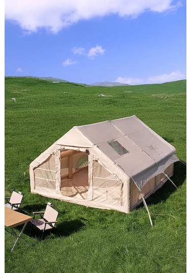 Onetick 12 Kişilik 4 Mevsim Şişme Kamp Çadırı Bej