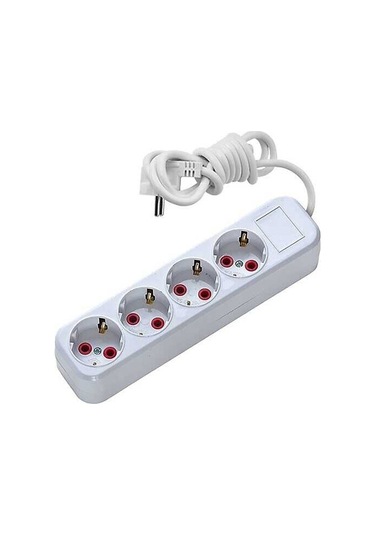 Asel 4 Lü 3 Metre Topraklı Anahtarlı Priz Ast A403