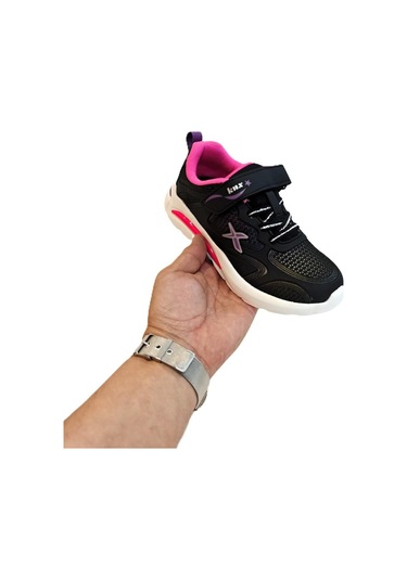 Kinetix Bosb Siyah-fuşya Cırtlı Fuspetli Kız Çocuk Spor Ayakkabı Siyah - Pembe