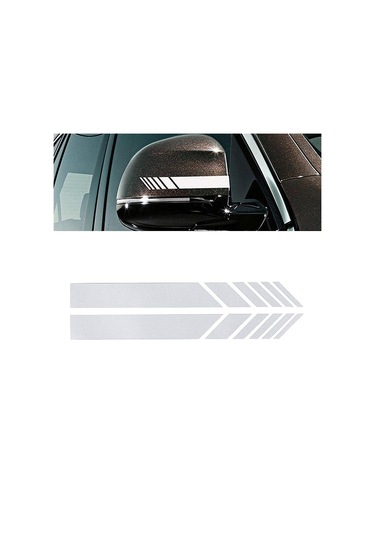 Evrensel Su Geçirmez Araba Dikiz Aynası Çıkartması Çizgili Araba Garland Çıkartması Floresan Uyarı Dekoru Stil Aksesuarları