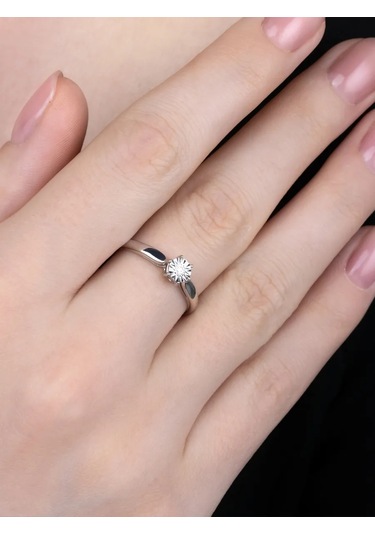 Uvelirnye Tradicii 925 Ayar Gümüş Doğanın Elmaslı Yüzüğü 76541150 Gri