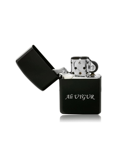 Kişiye Özel Siyah Çakmak - İsim Yazılı Çakmak - Babalar Günü Hediyesi Çakmak