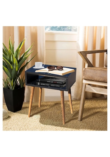 Siyah Mermer Desenli Yan Sehpa,başucu Sehpa,komidin