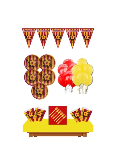 Sarı Kırmızı Taraftar Parti Seti 40 Kişilik Sarı Kırmızı Tarafta