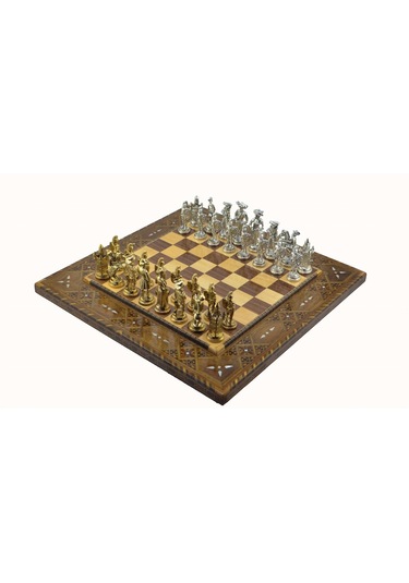 Gifthome Metal Satranç Takımı - Seti battal ispanyol parlak Taş d