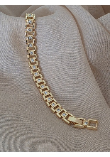 Eva Takı Store 14k Bakla Tank Geometrik Saat Kordon Model Bileklik Altın