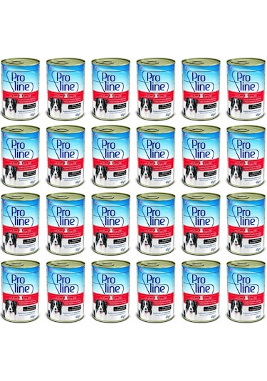 Pro Line Kuzulu Et Parçacıklı Köpek Konservesi 24 x 415 G