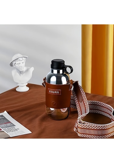 Sıcak Ve Soğuk İçecekler İçin Şık Termos, Paslanmaz Çelik Yalıtımlı Su Şişeleri, Seyahat Termosu Gümüş