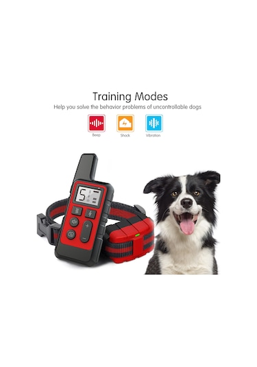Geeksen Köpek Eğitimi Kemer: Titreşim/şok/ipucu Modları, 500m Uzaklık, 2 Kanal, 100 Seviye Ayar, Usb Şarjlı, Kırmızı