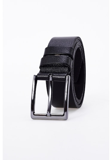 %100 Hakiki Erkek Manda Derisi Kot Kemeri 4 Cm Siyah