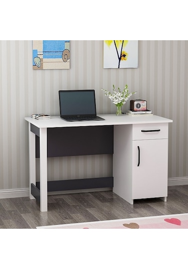 Çalışma Masası Nest Beyaz Antrasit Beyaz - Antrasit