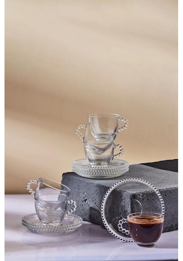 Rossel Premium Pearly 6 'lı Cam Çay Fincanı