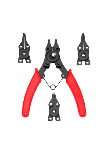 Konesam 4 Uçlu Portatif Segman Pensesi - 45 90 180 Açılı Kullanım İçin İç/dış Halka Çıkarma Aleti