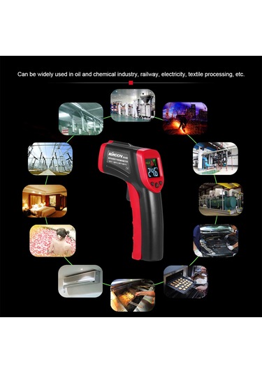 Ranyeek Kkmoon El Tipi Endüstriyel Enfrared Sıcaklık Ölçer -50 480 C, Dokunmadan Ölçüm, Lcd Ekranlı, Pil Yok