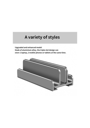 Alüminyum Alaşım Laptop Tablet Telefon Depolama Standı, Renk: L402 Üç Yuva Gri , Size:l402 Three Slots Gray