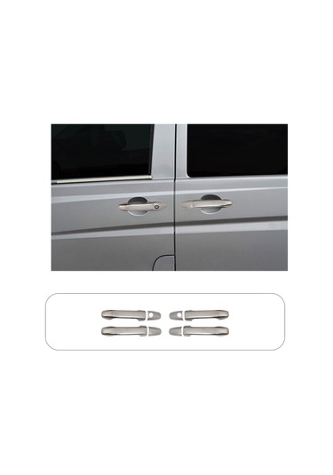 Mercedes Vito W447 Uyumlu 2014 Ve Üzeri Krom Kapı Kolu 4 Kapı Çift Delikli Paslanmaz Çelik