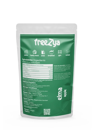 Freezya Freeze Dried Dondurularak Kurutulmuş Elma - 20 Gr