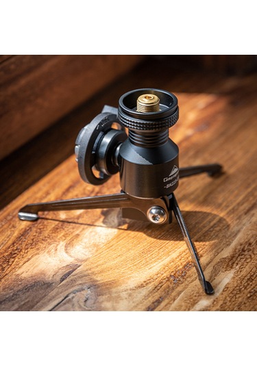 Campingmoon-katlanır Alüminyum Alaşımlı Gaz Sobası Adaptörü Tripod-siyah Siyah