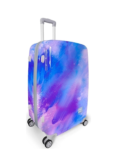 Coral High Renkli Desenli Pc Büyük Boy Valiz 70cm 16838 Mor